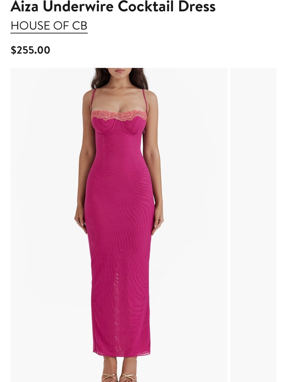 House of CB aiza pink underwire cocktail dress